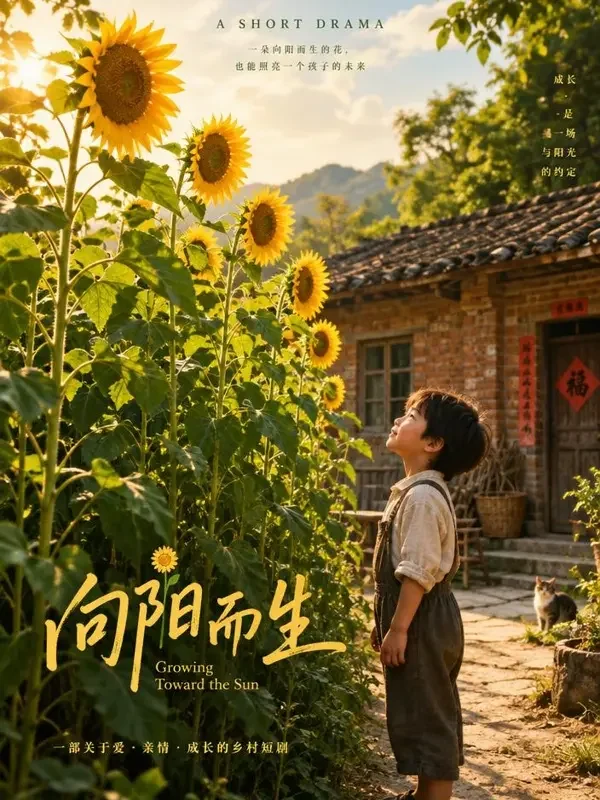 《老屋门前的向日葵》- 天美视频亲情治愈短剧封面 《老屋门前的向日葵》- 天美视频亲情治愈短剧封面